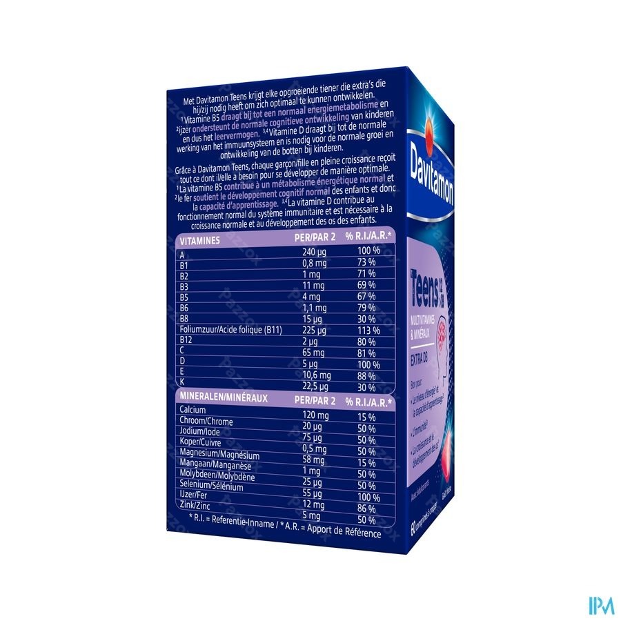 Davitamon Teens Multivitamine 60 Kauwtabletten
