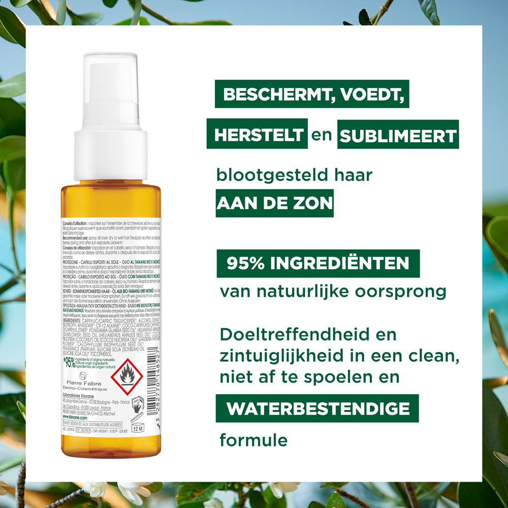 Klorane Zonnebescherming Olie Tamanu En Monoi Bio