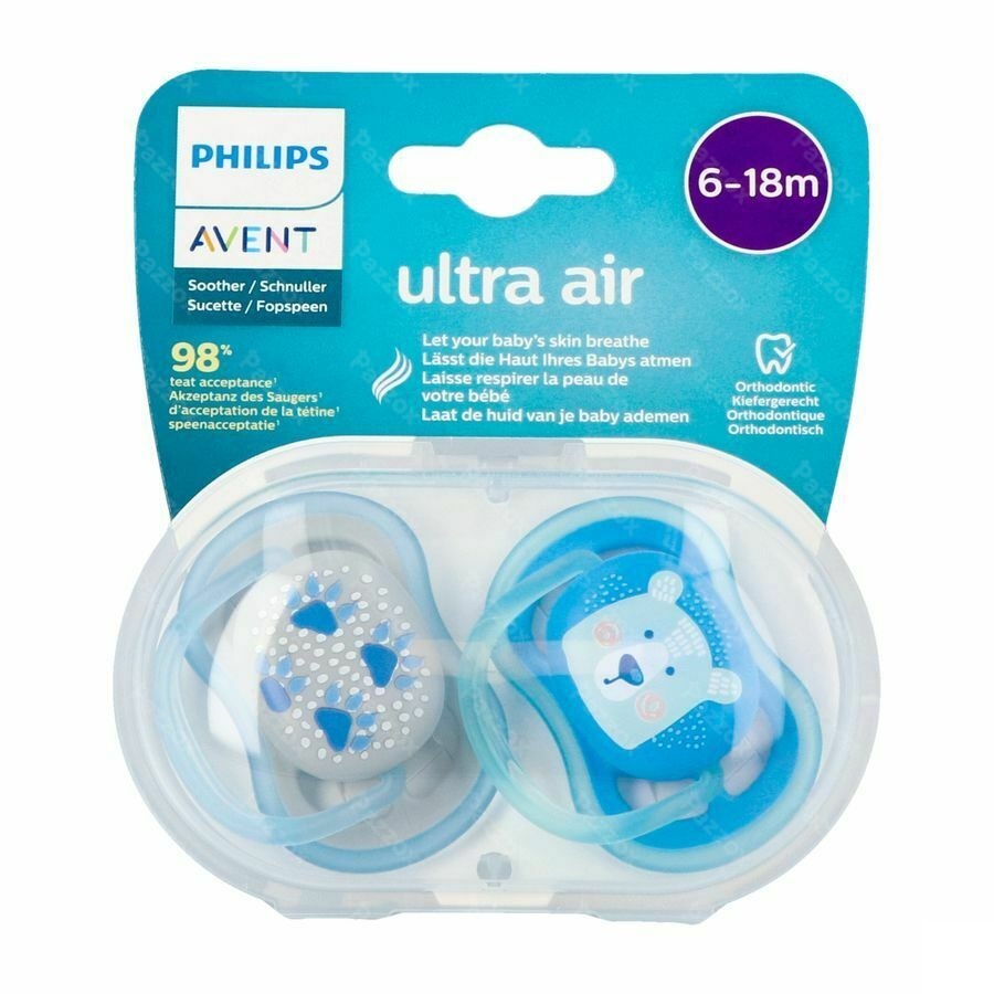 Philips Avent Ultra Air Fopspeen Boy 6-18m Scf085/03 2 Stuks