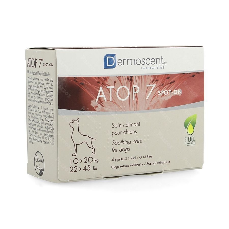 Dermoscent Atop 7 Spot On Chien 10-20kg 4x1,2ml