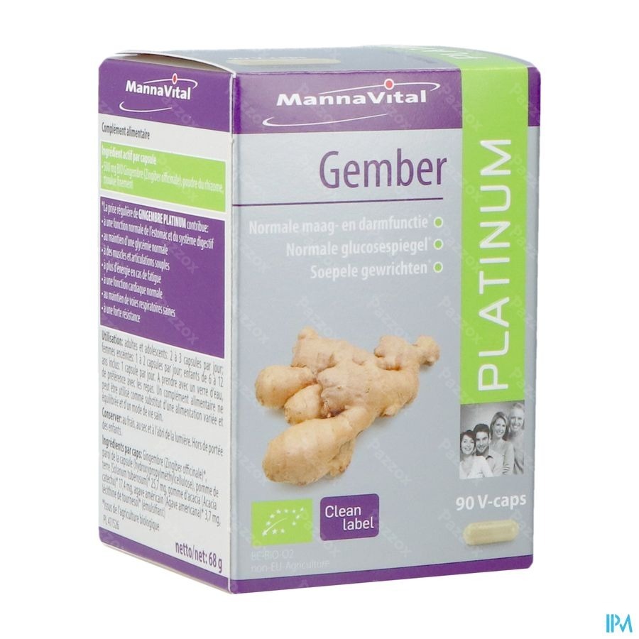 Mannavital Gember Platinum V-caps 90