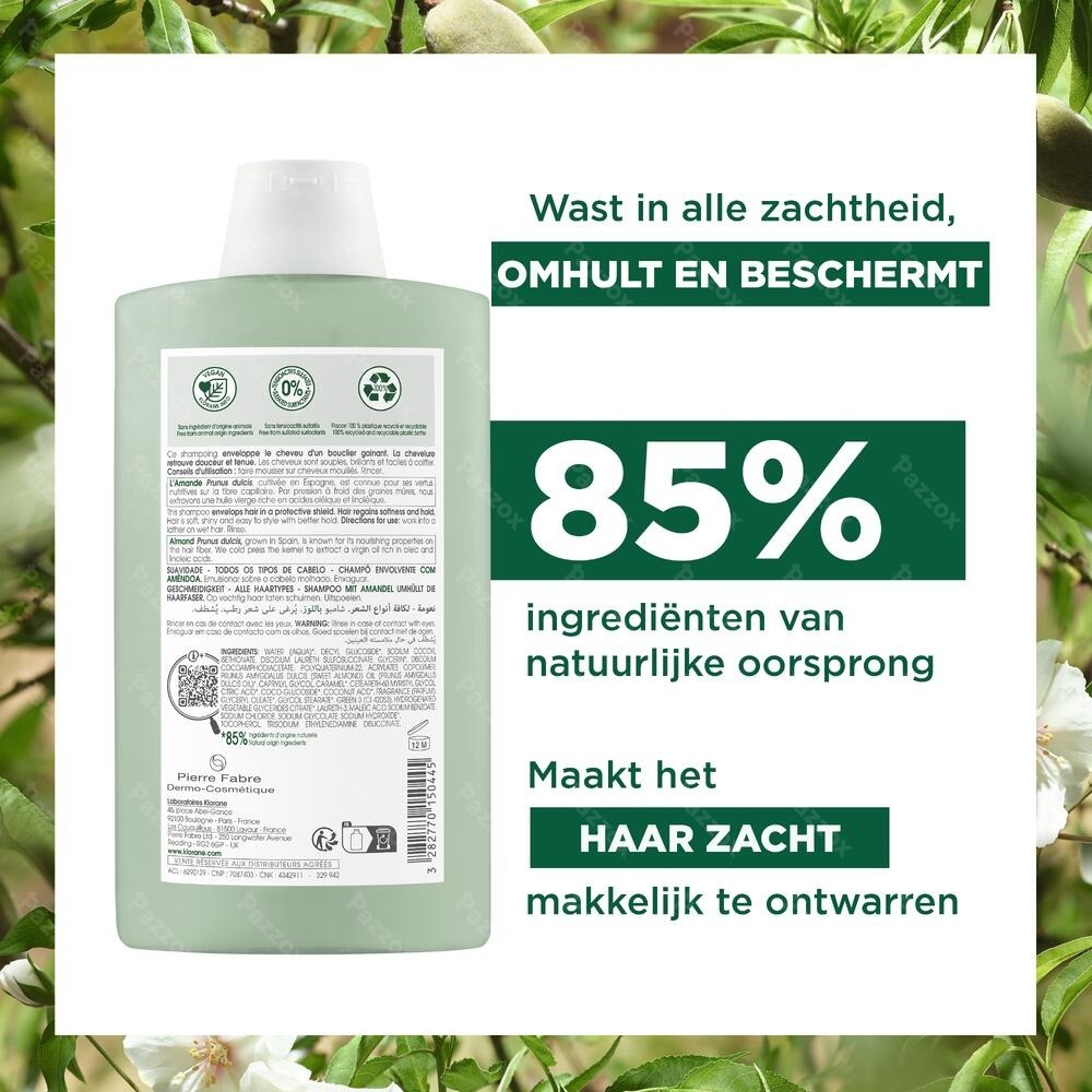 Klorane Omhullende Shampoo Amandel 200ml