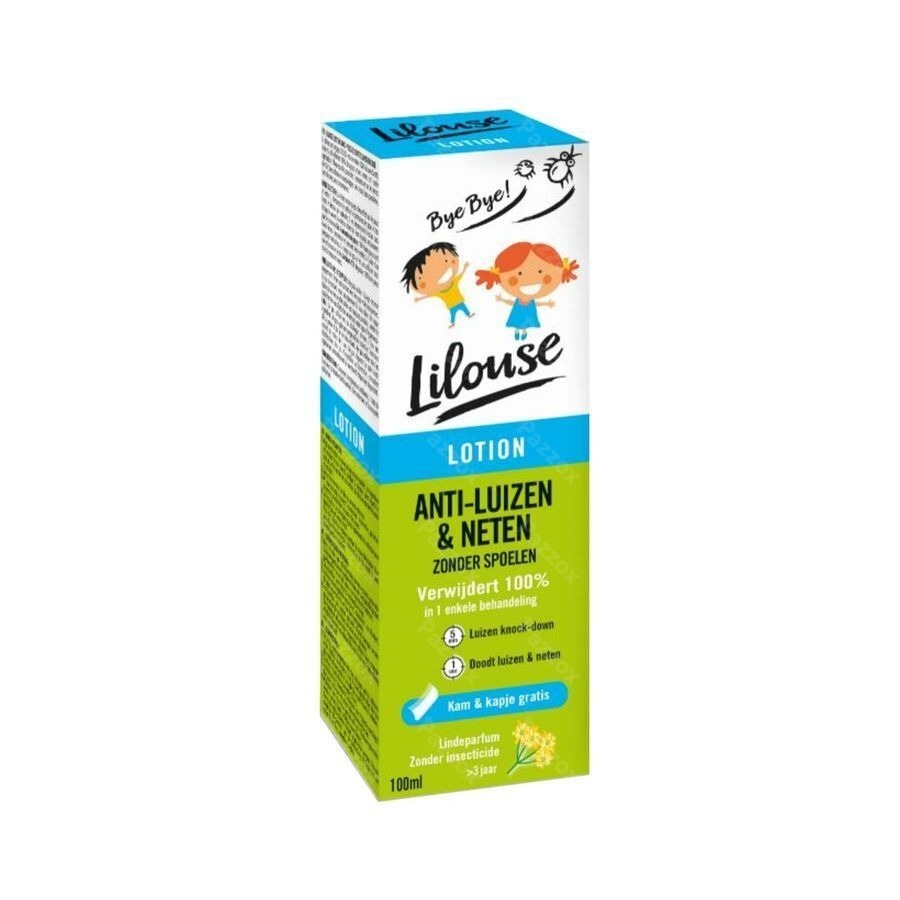 Lilouse Anti Luizen en Neten Lotion Zonder Insecticide Vanaf 3 Jaar Kam + Kapje Gratis 100ml