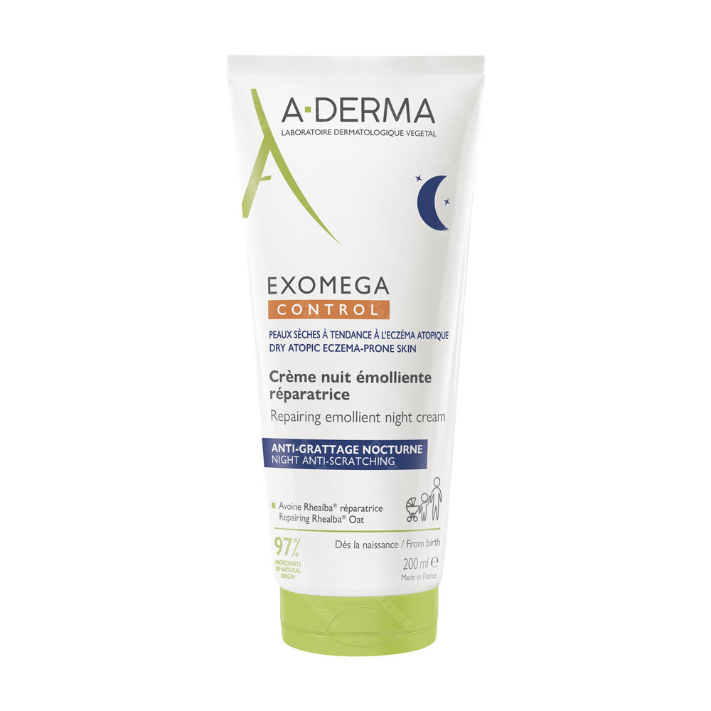 A-Derma ExoMega Control Crème Nuit Emollient Reparatrice 200ml