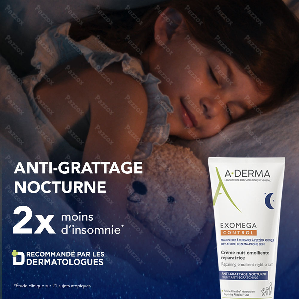 A-Derma ExoMega Control Crème Nuit Emollient Reparatrice 200ml