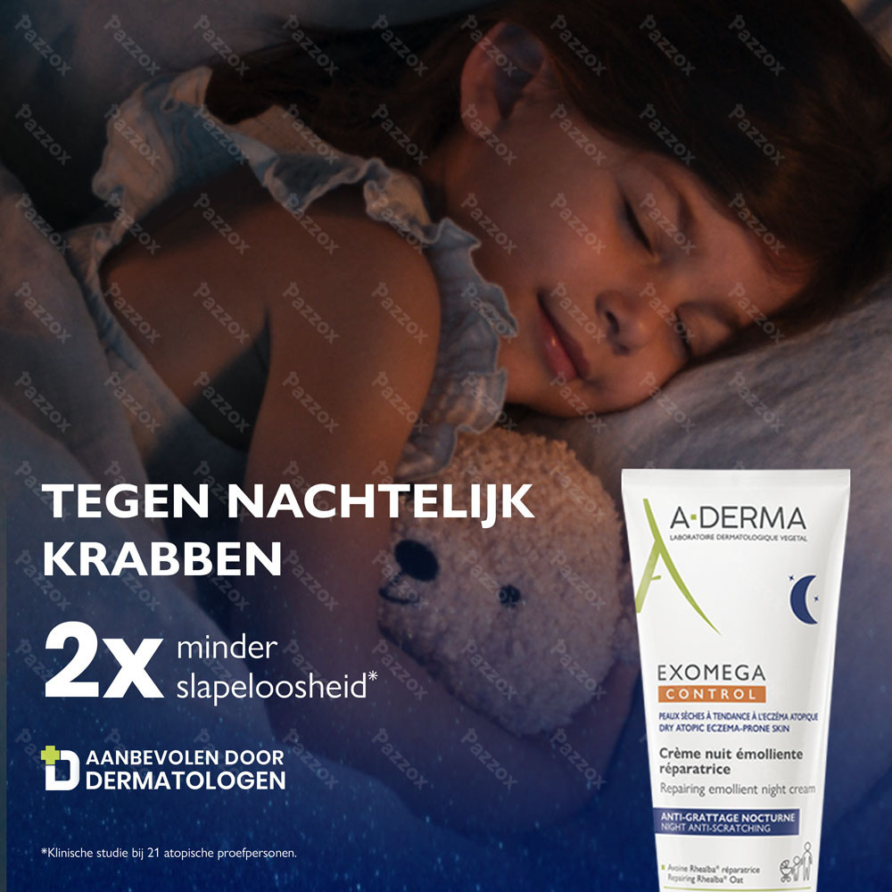 A-Derma ExoMega Control Herstellende Emolliërende Nachtcrème Anti-Jeuk 200ml