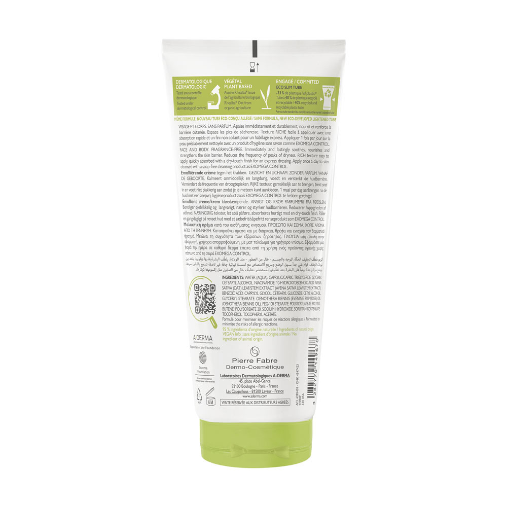 A-Derma Exomega Control Crème Emollient 200ml