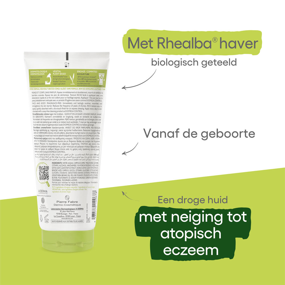 A-Derma Exomega Control Verzachtende Crème 200ml