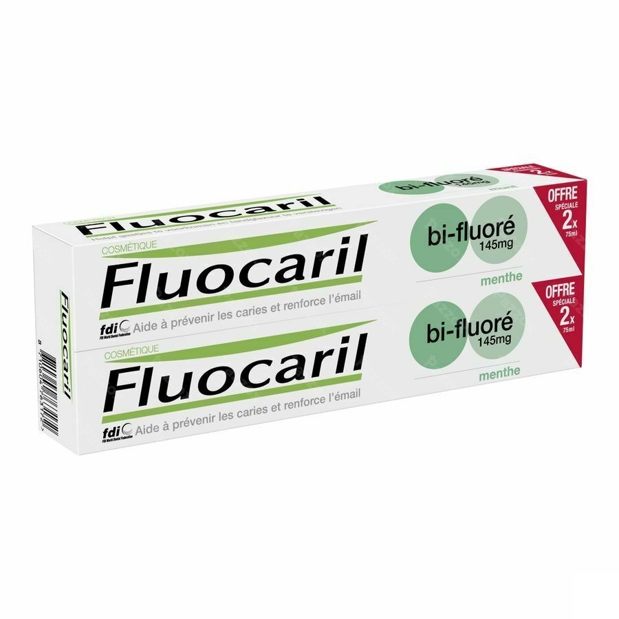 Fluocaril Dentifrice Bi-fluore 145 Menthe 2x75ml