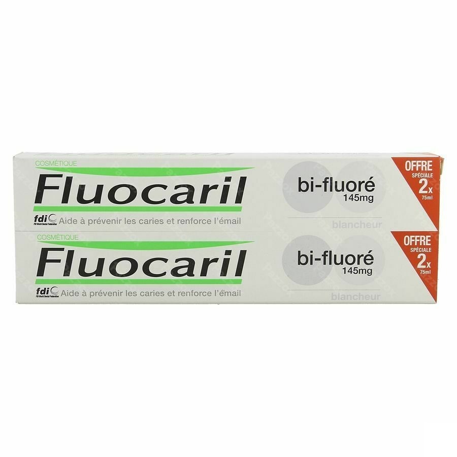 Fluocaril Dentifrice Bi-fluore 145 Blanche 2x75ml