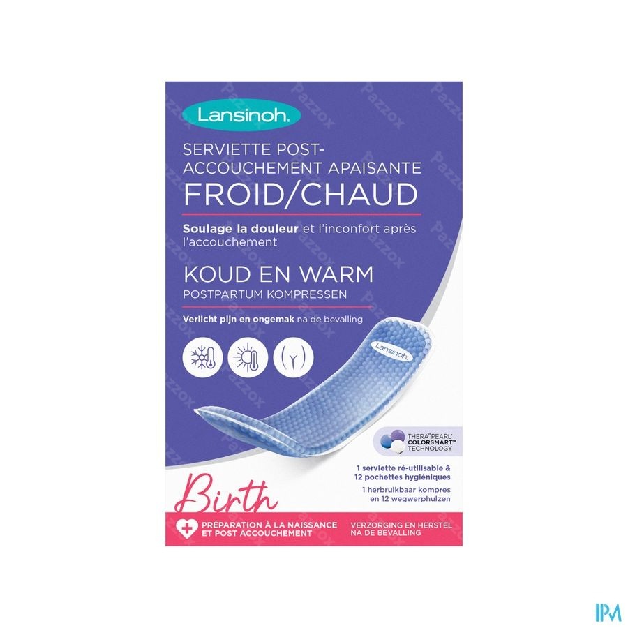 Lansinoh Serviette Post-Accouchement Apaisante Froid & Chaud 1