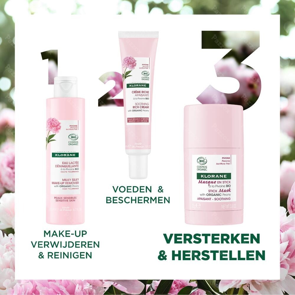 Klorane Gezicht Pioenroos Bio Masker Stick 25g