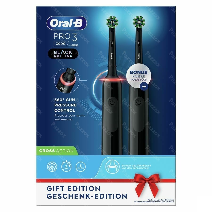Oral-b Pro3 3900 Duo Black Eb50brb+eb50brb Box