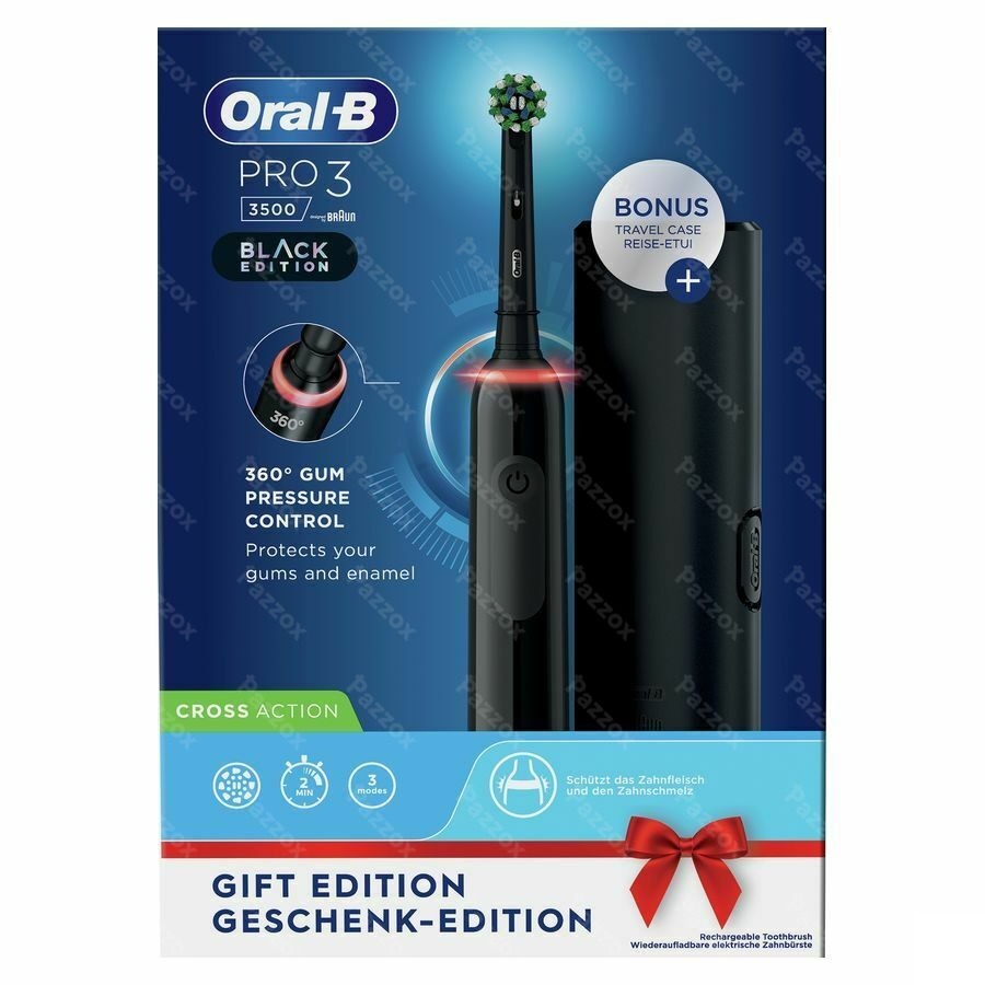 Oral-b Pro3 3500 Black Eb50brb + Black Tc Box
