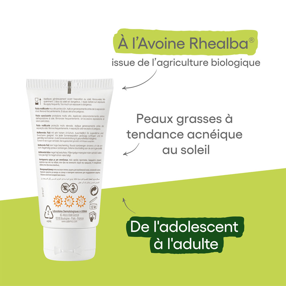 Aderma Protect Ac Fluide Matifiant Spf50+ 40ml
