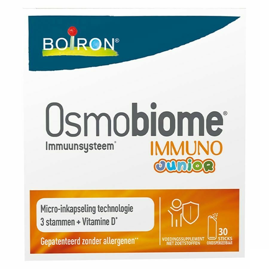 Boiron Osmobiome Immuno Junior Voedingssupplement Darmen 30 Orodispergeerbare Sticks
