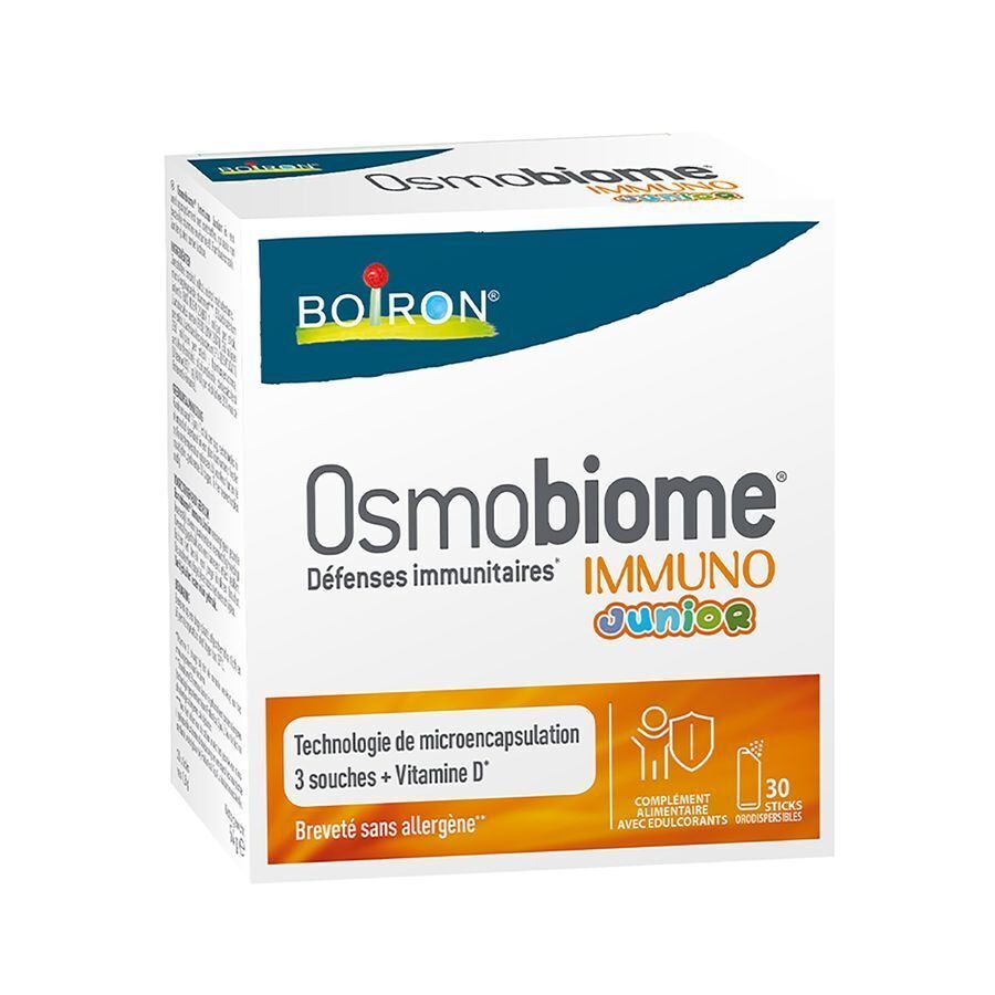 Boiron Osmobiome Immuno Junior Complément Microbiote 30 Sticks de Poudre Orodispersible
