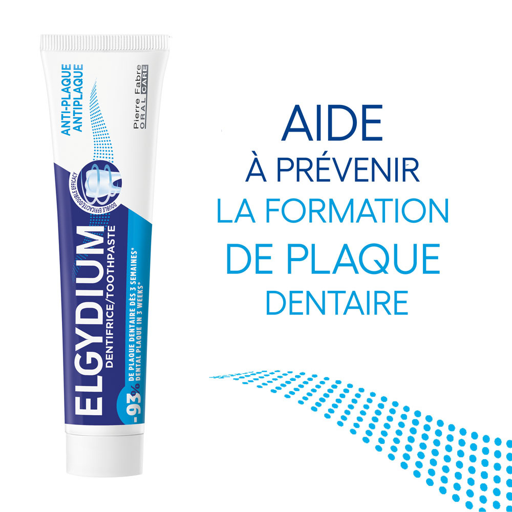 Oral Care Elgydium Dentifrice Antiplaque, Réduit la plaque dentaire 75ml