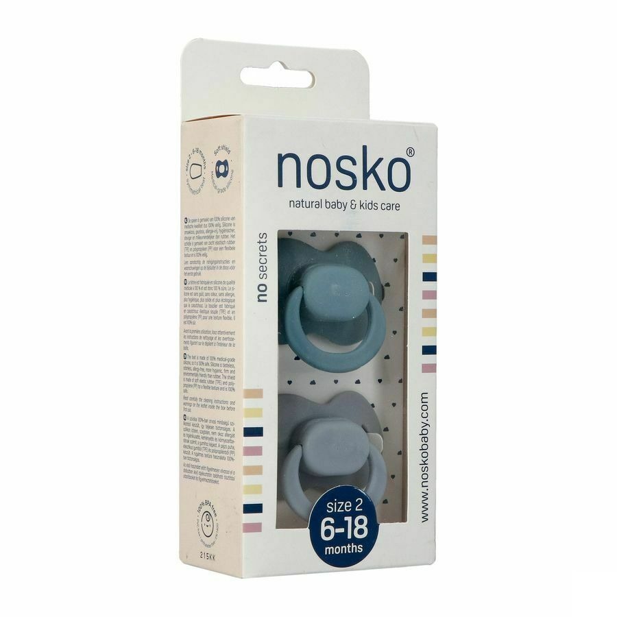 Nosko Sucette 6-18 Mois Whale Blue + Mouse Grey