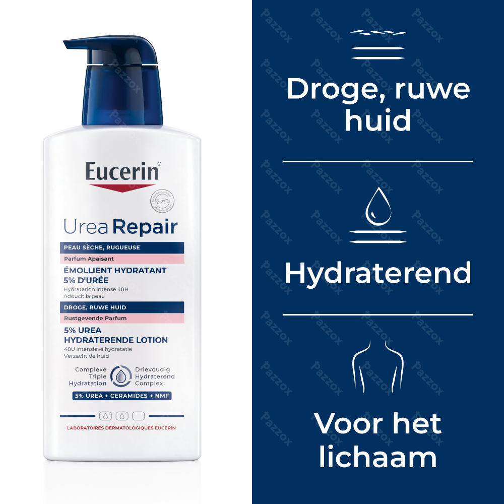 Eucerin UreaRepair 5% Urea Hydraterende Lotion Rustgevend Parfum Droge en Ruwe Huid met pomp 400ml