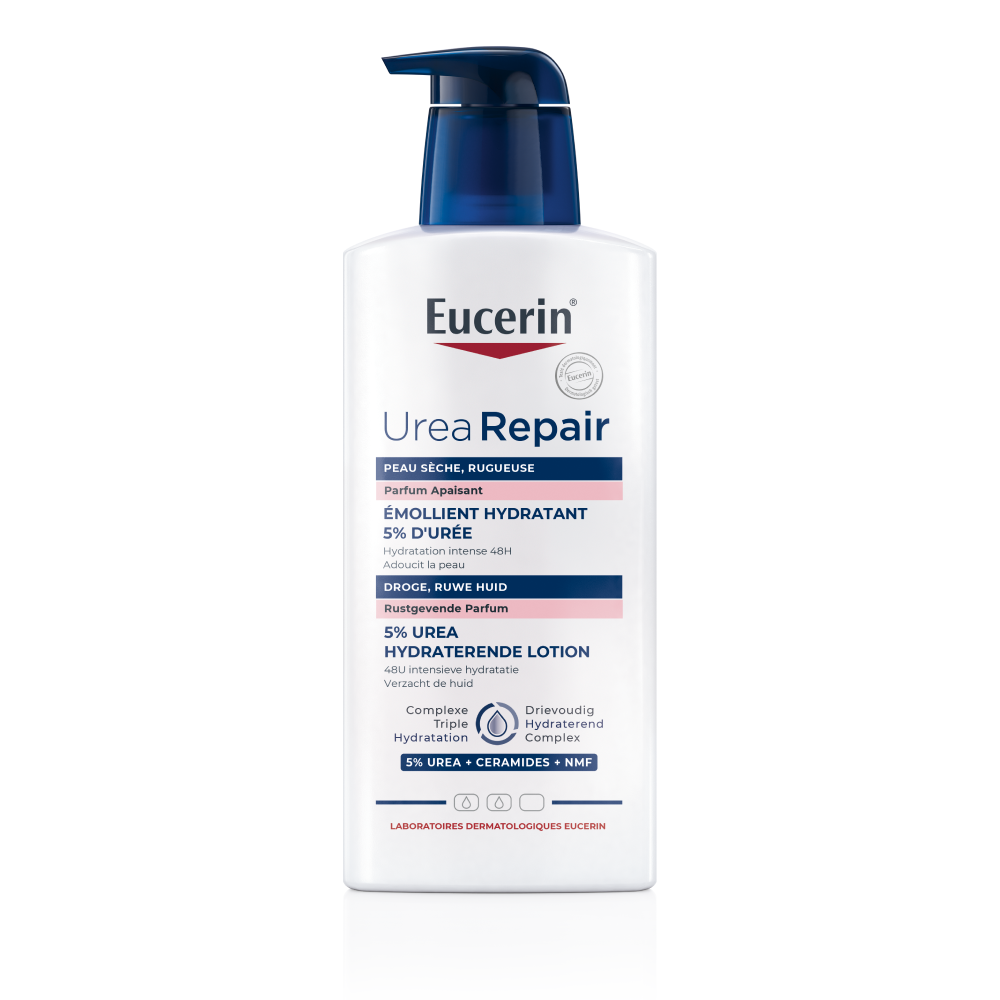 Eucerin UreaRepair Émollient Hydratant 5% d'Urée Parfum Apaisant Peau Sèche et Rugueuse avec pompe 400ml