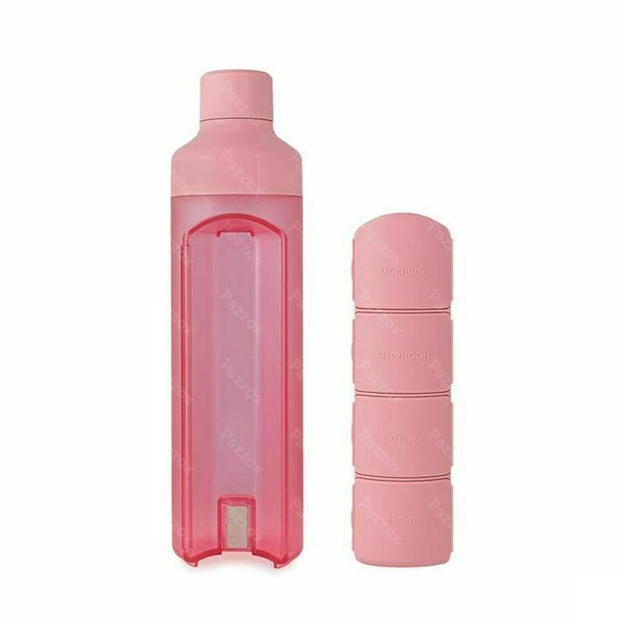 Yos Water Bottle &amp; Pill Box Daily Perfect Pink