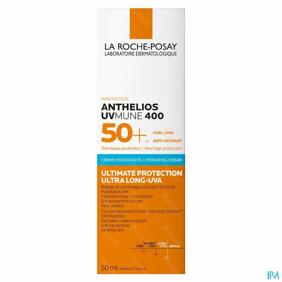 La Roche-Posay Anthelios Uvmune 400 Hydraterende Zonnecrème Zonder Parfum SPF50+ 50ml