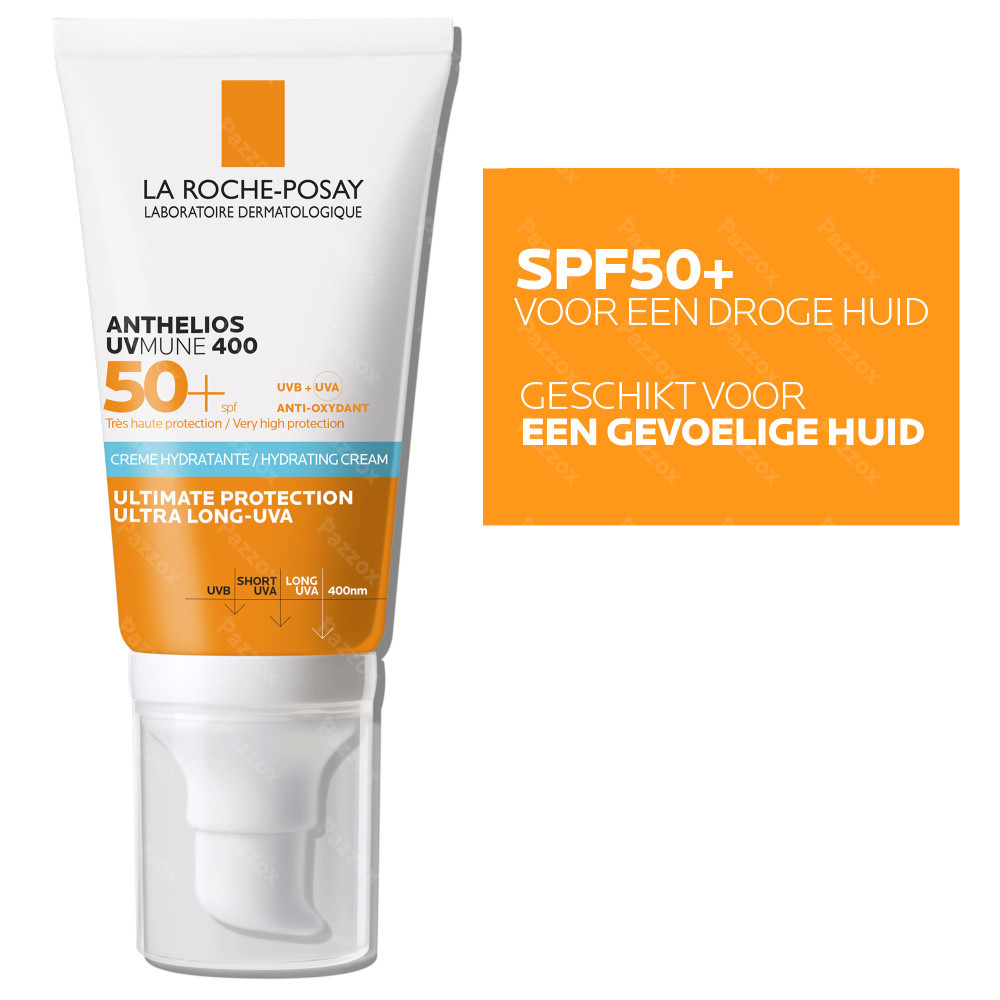 La Roche-Posay Anthelios Uvmune 400 Hydraterende Zonnecrème Zonder Parfum SPF50+ 50ml