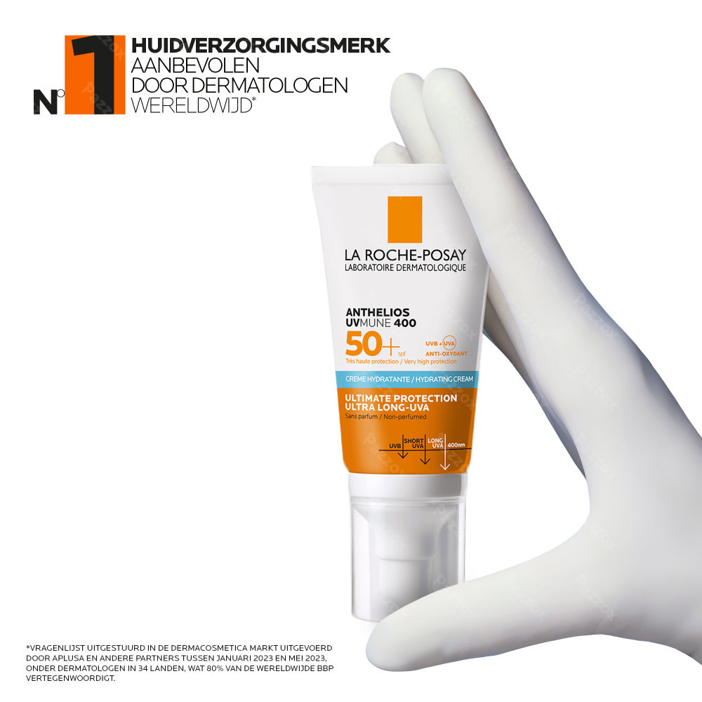 La Roche-Posay Anthelios Uvmune 400 Hydraterende Zonnecrème Zonder Parfum SPF50+ 50ml