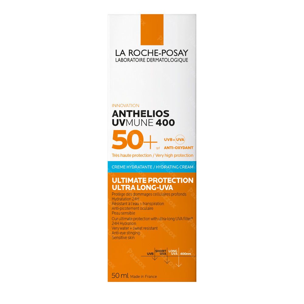 La Roche-Posay Anthelios Uvmune 400 Hydraterende Zonnecrème Zonder Parfum SPF50+ 50ml