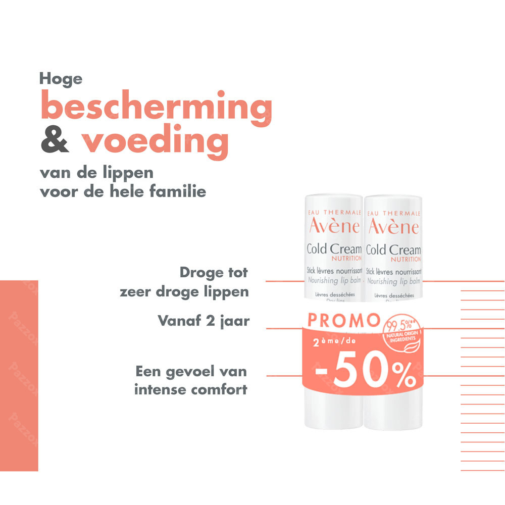 Avène Cold Cream Verzorgende Lipbalsem Promo 2x4g