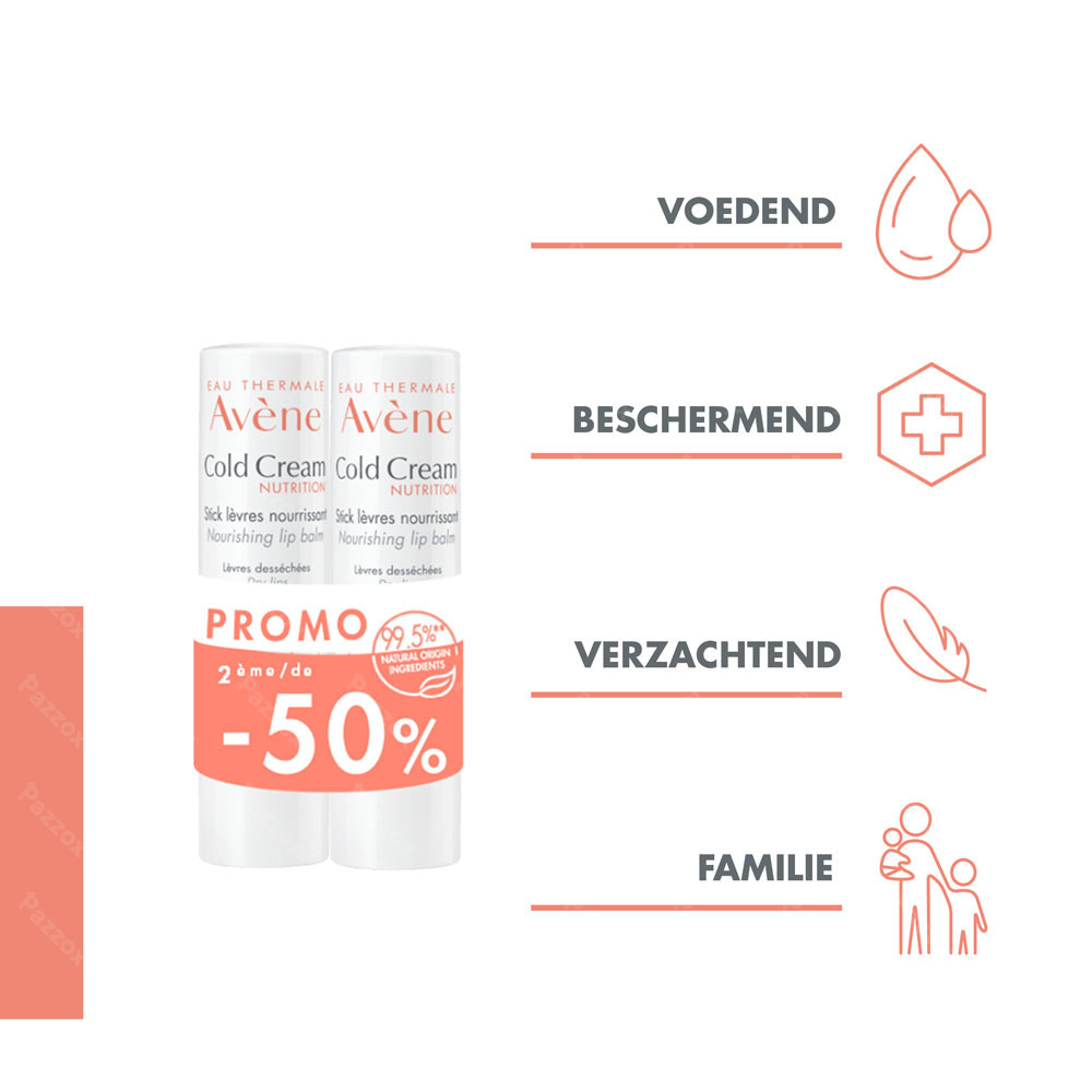 Avène Cold Cream Verzorgende Lipbalsem Promo 2x4g