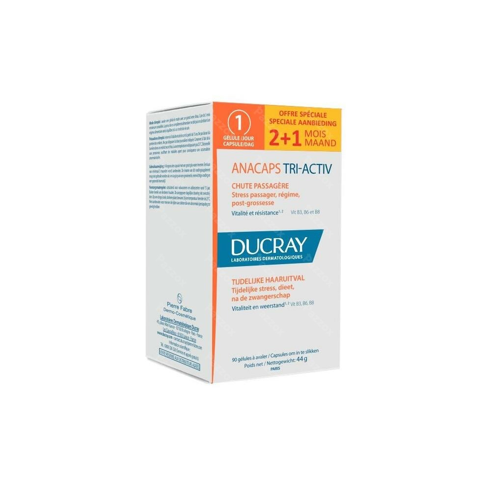 Ducray Anacaps Tri-Activ Tijdelijke Haaruitval 90 Capsules