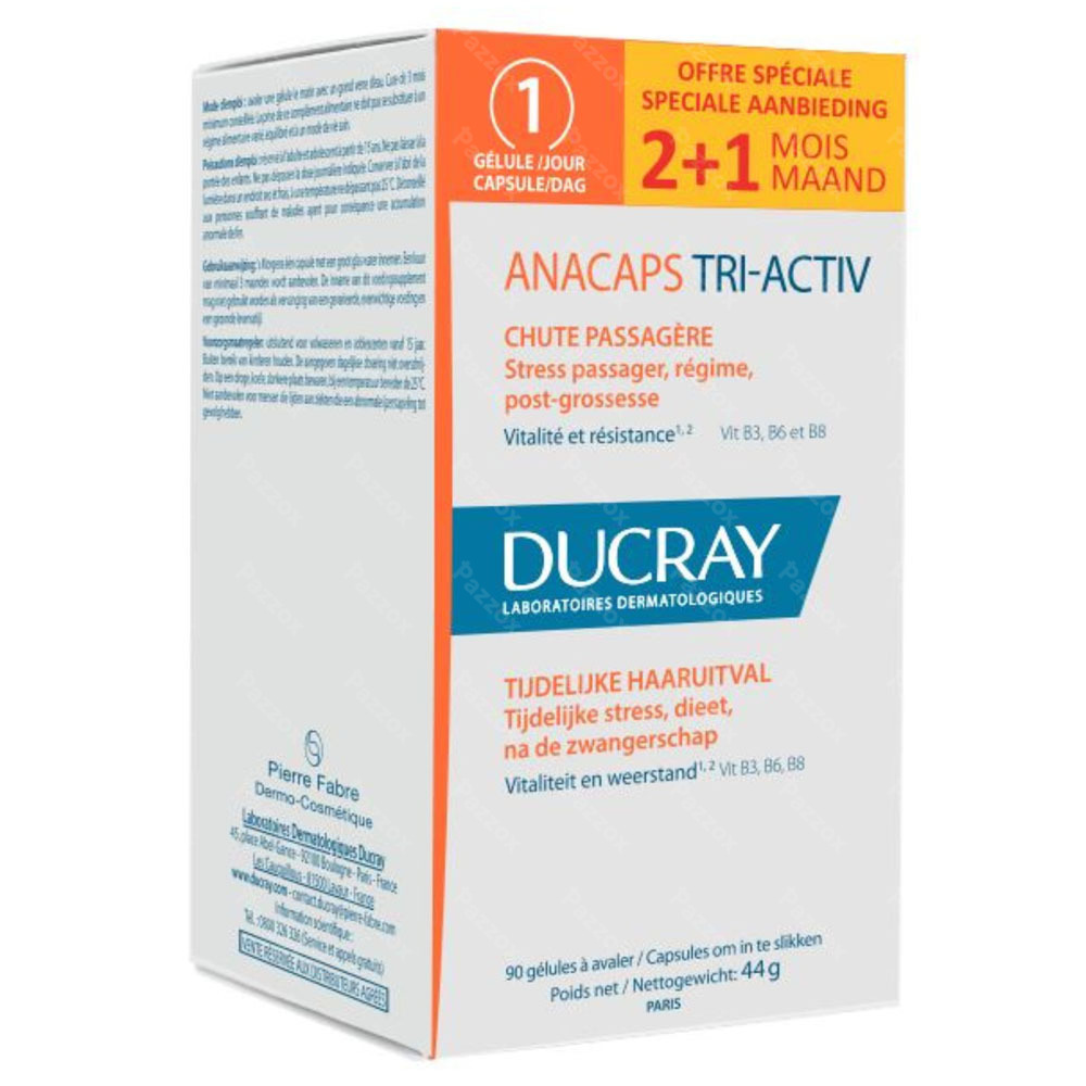 Ducray Anacaps Tri-Activ Tijdelijke Haaruitval 90 Capsules