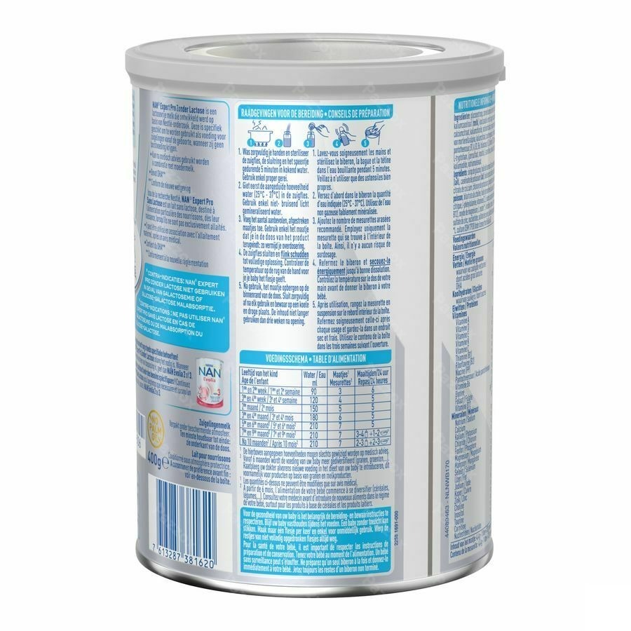 Nan ExpertPro Zonder Lactose Zuigelingenmelk Baby 0-6 Maanden 400g