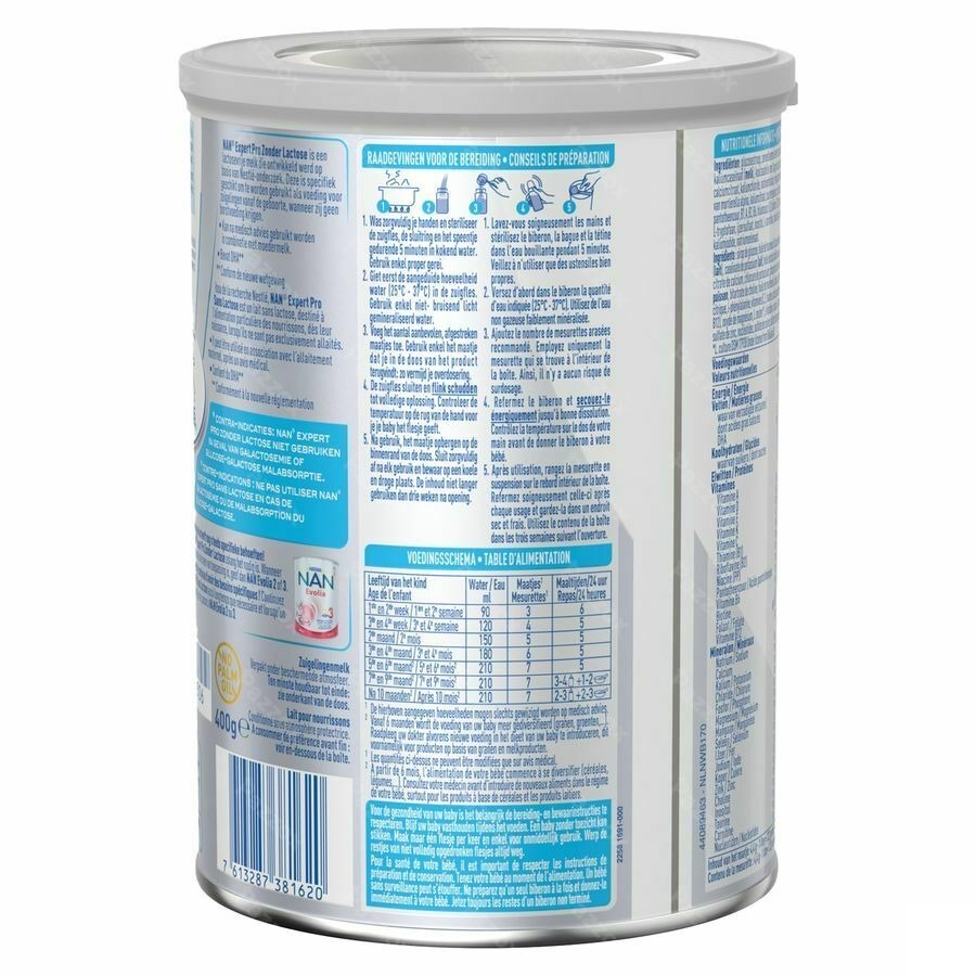 Nan ExpertPro Zonder Lactose Zuigelingenmelk Baby 0-6 Maanden 400g