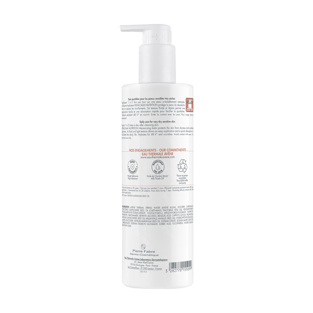 Avène Xeracalm Nutrition Baume hydratant, Peau sensible très sèche 400ml