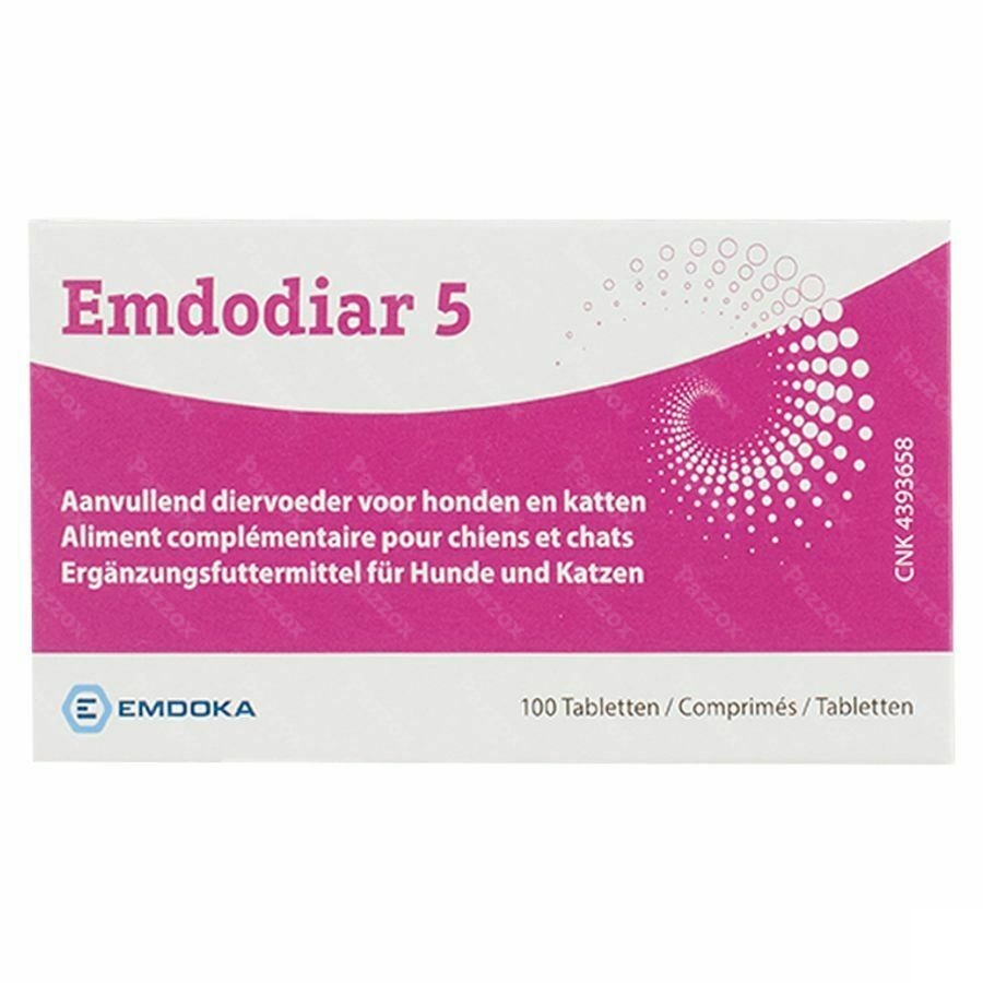 Emdodiar 5 Aanvullend Diervoeder Hond en Kat 100 Tabletten 