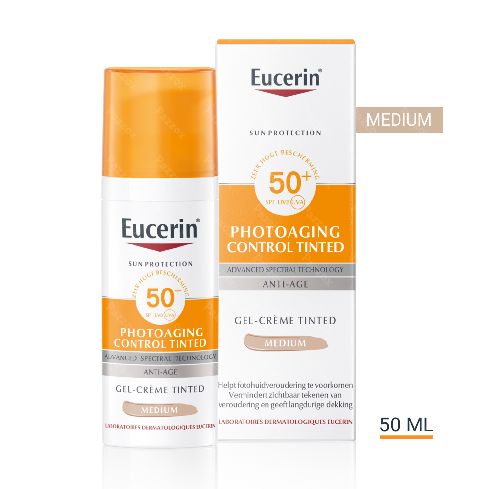 Eucerin Sun Photoaging Control Gel-Crème Getint Medium Anti-Age SPF 50+ 50ml