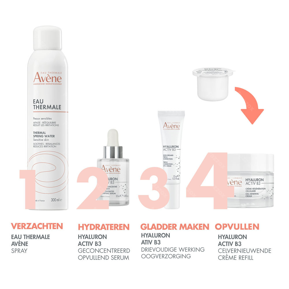 Avène Hyaluron Activ B3 Celvernieuwende crème Refill anti-aging, Hyaluronzuur & Niacinamide 50ml