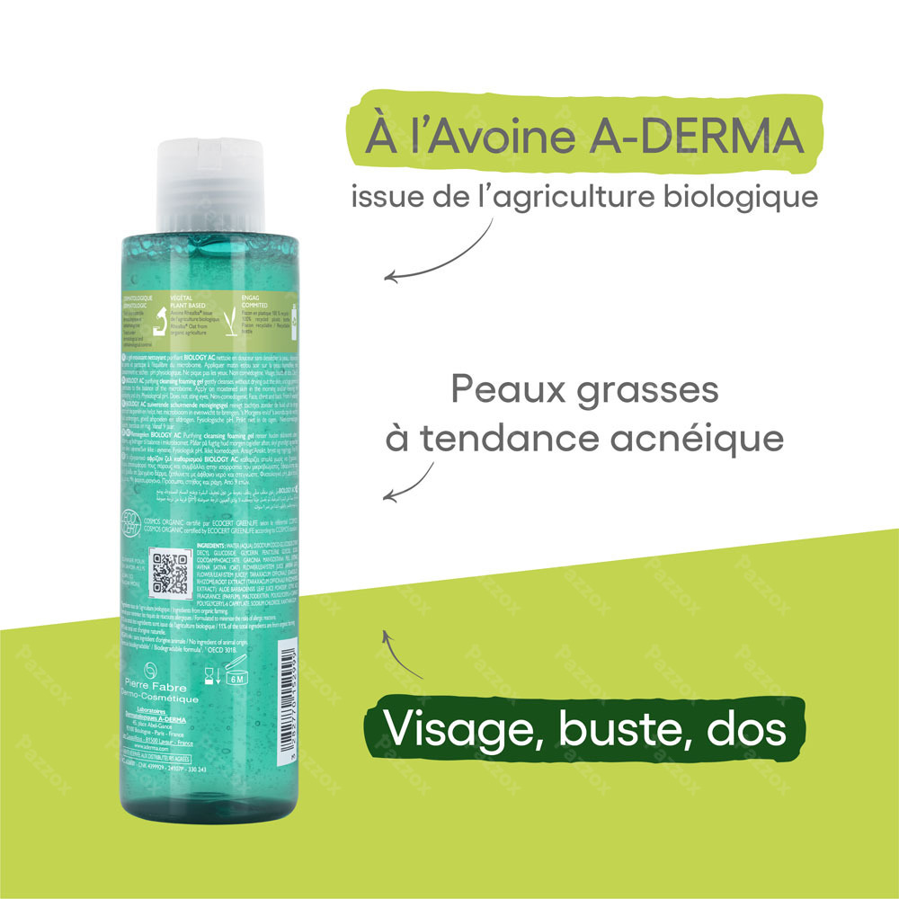 A-Derma Biology Ac Gel Moussant Nettoyant 200ml