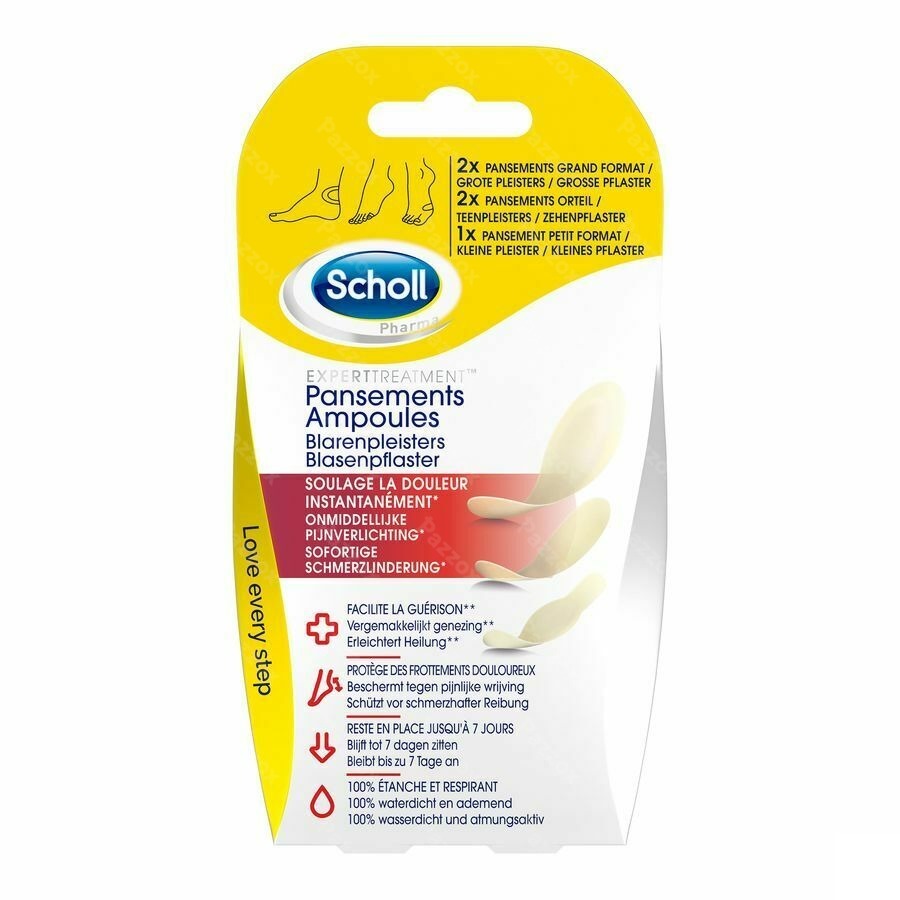 Scholl Pans Ampoule 2grand+2orteil+1petit S/latex