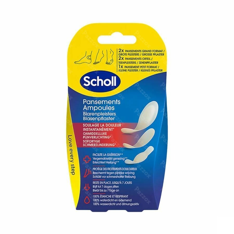 Scholl Pans Ampoule 2grand+2orteil+1petit S/latex