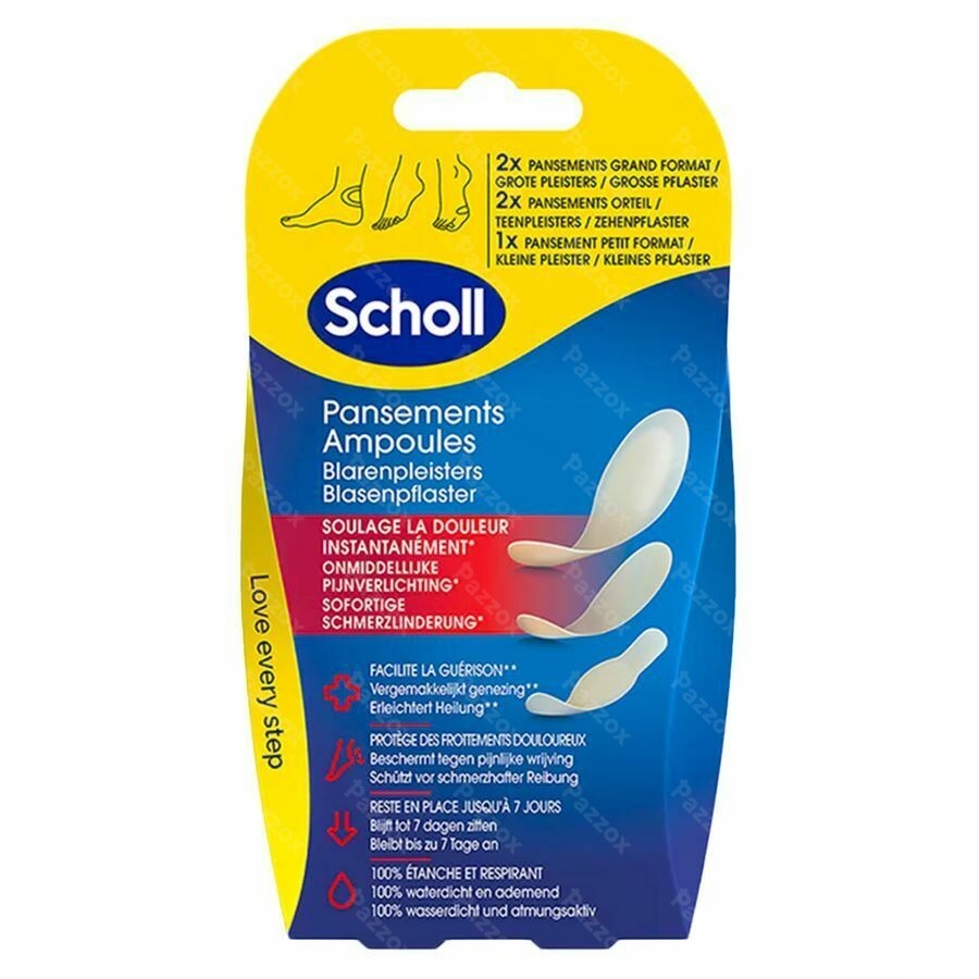 Scholl Pans Ampoule 2grand+2orteil+1petit S/latex