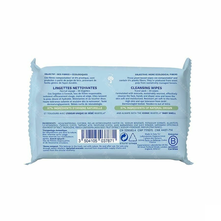 Mustela Ch Lingettes Nettoyantes 20