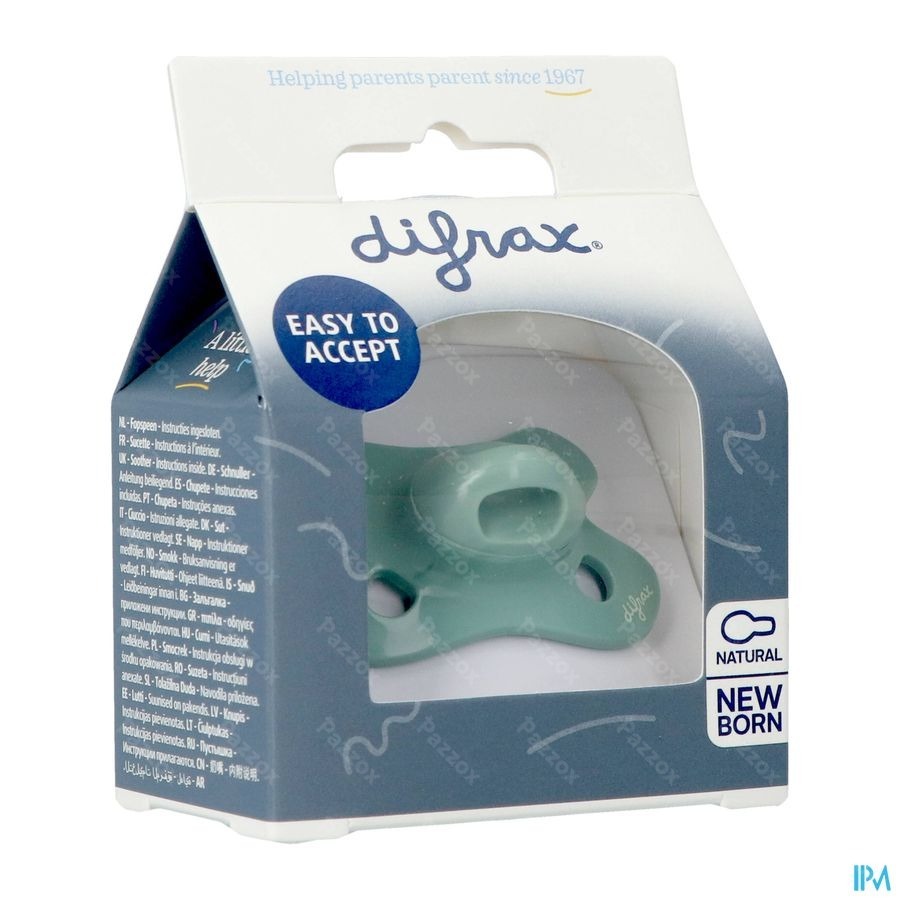 Difrax Sucette Natural Newborn Uni Sage - Pazzox, pharmacie en ligne