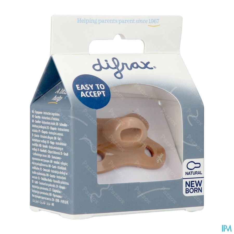 Difrax Fopspeen Natural Newborn Uni Caramel