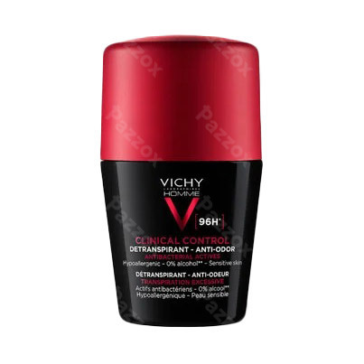 Vichy Homme Deo Roll-on Clinical Control 96u Overmatige Transpiratie 50ml