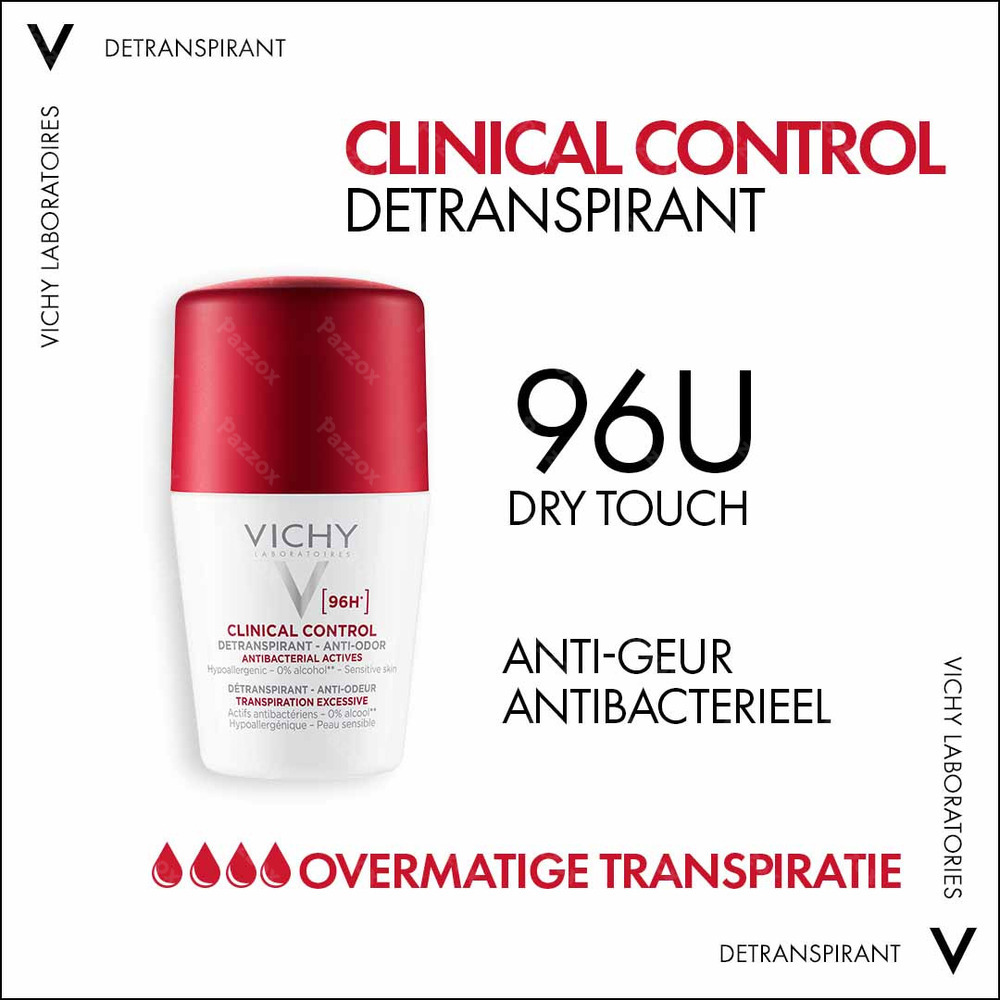 Vichy Deo Roll-on Clinical Control 96u Overmatige Transpiratie 50ml