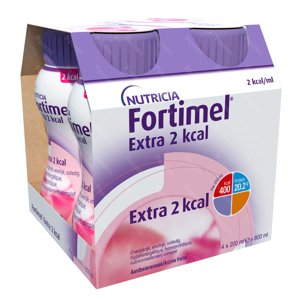 Fortimel Extra 2 Kcal Aardbei 4x200ml